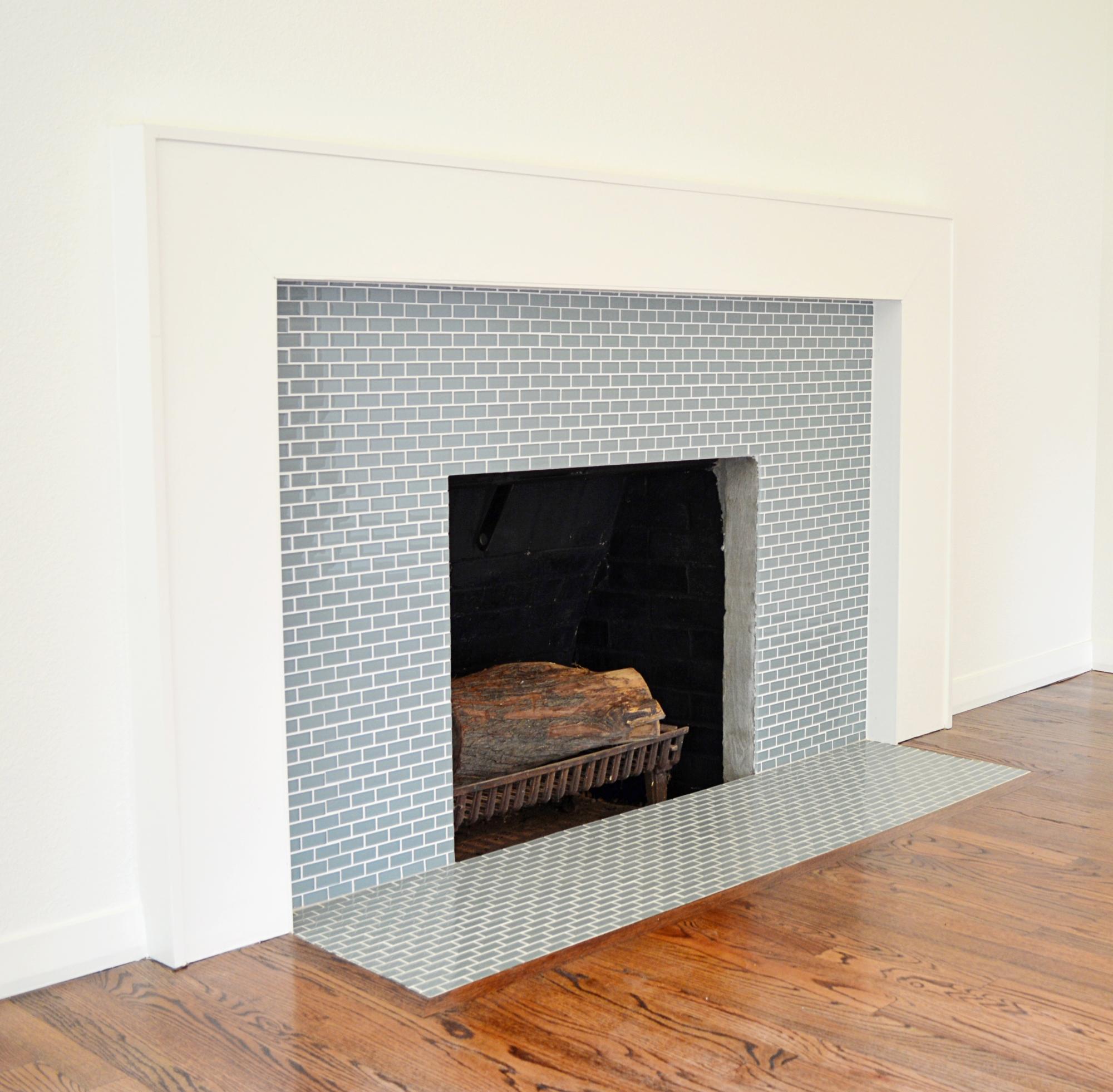  Fireplace Surround Ideas #5 - Subway Tile Fireplace Surround