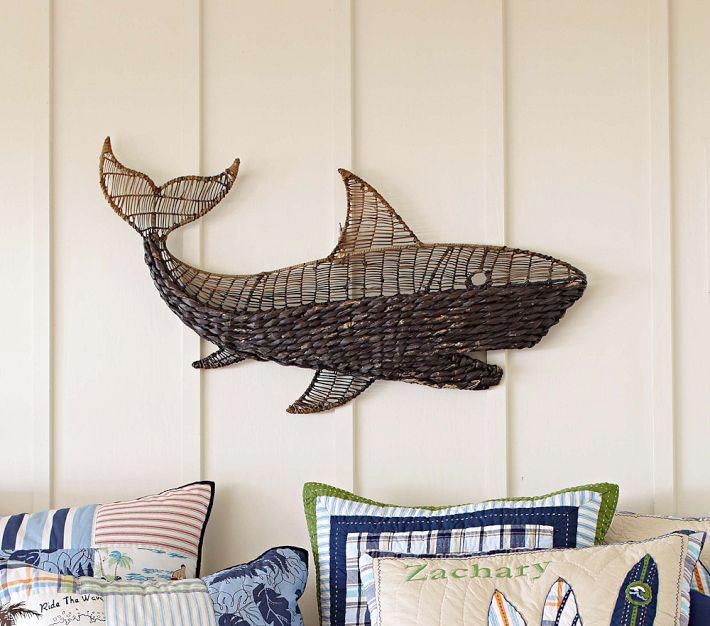  Shark Bedroom Decor #7 - Pottery Barn Kids Shark Wall Art
