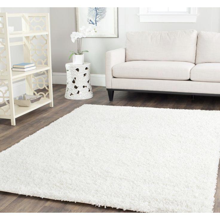  White Shag Area Rug #5 - Safavieh Cozy Solid White Shag Rug