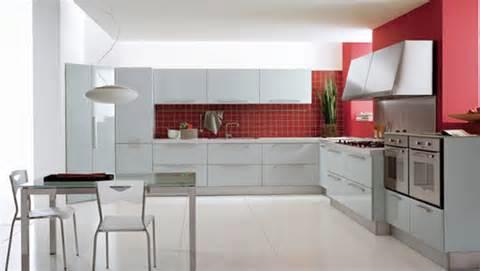 Red And White Kitchen Design