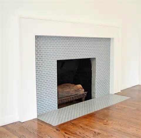  Fireplace Surround Ideas #5 - Subway Tile Fireplace Surround